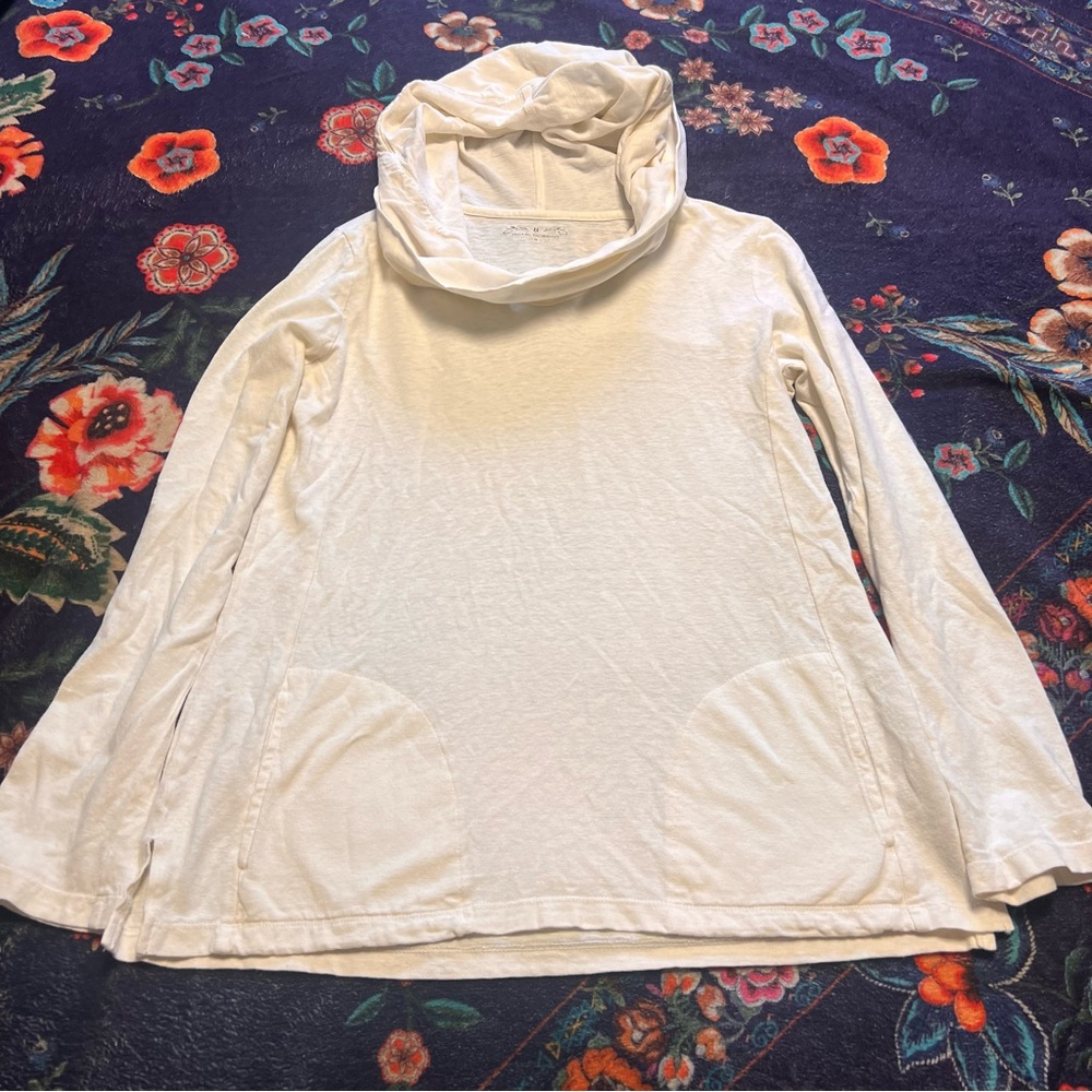 Royal Robbins White Relaxed Long Sleeve cowl neck hemp and cotton blend - Picture 1 of 6